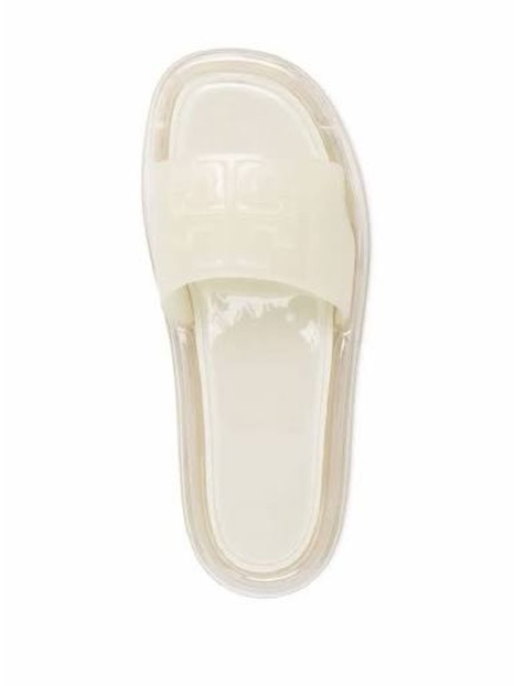 Tory Burch Glossy Cream Jelly Slide Sandal